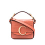Mini C Bag in Leather in Orange