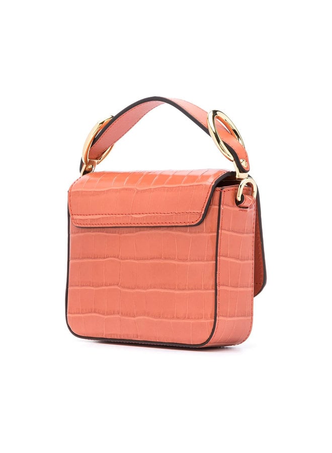 Mini C Bag in Leather in Orange