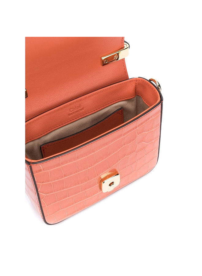 Mini C Bag in Leather in Orange