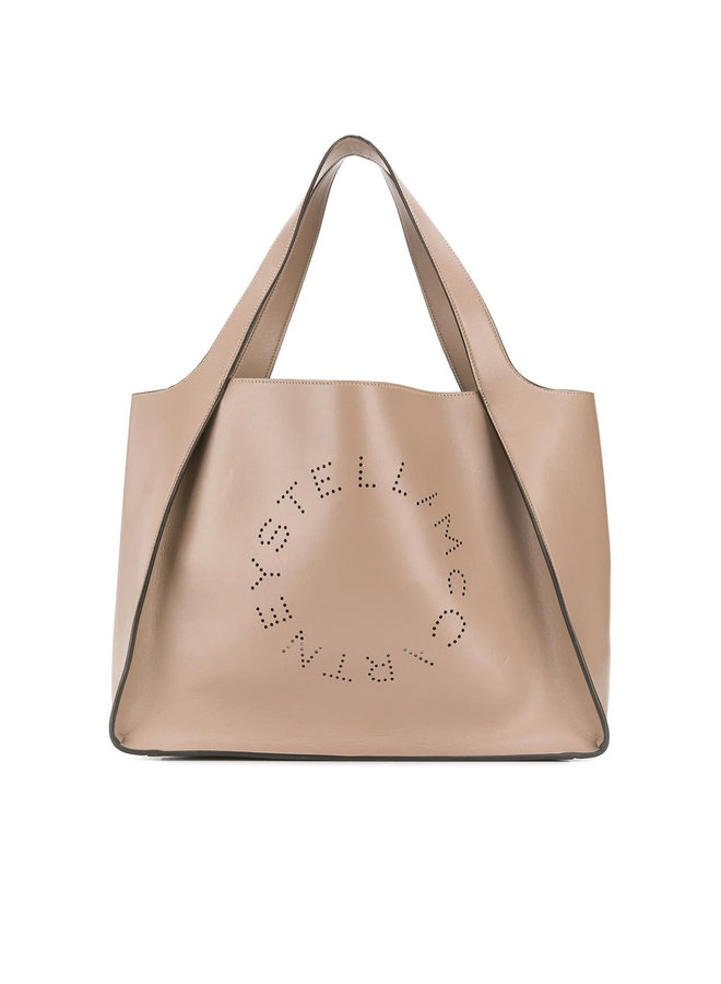 Perforated Logo Shopper Bag in Faux Leather