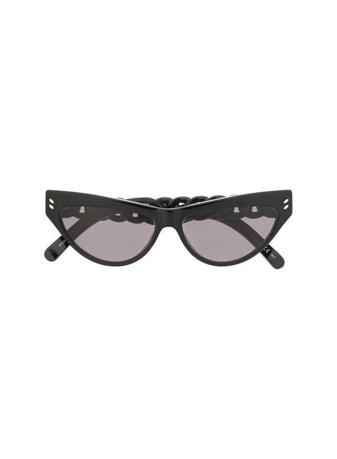 Cat Eye Frame Sunglasses in Acetate in Black