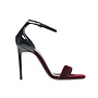 Amber High Heel Sandals in Suede/Patent Leather