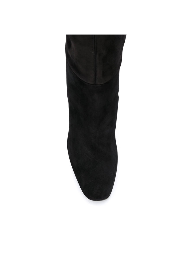Jane High Heel Boots in Suede in Black