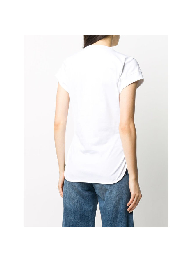 Slogan Print Logo T-shirt in Cotton in White