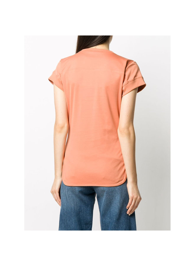 Slogan Print Logo T-shirt in Cotton in Orange