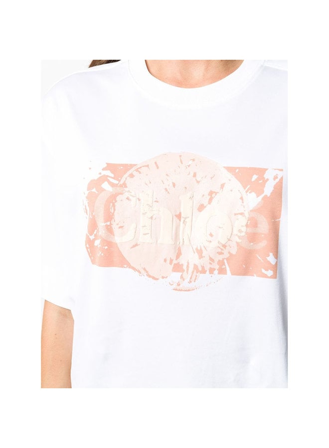 Oversized Logo T-shirt in Cotton in White