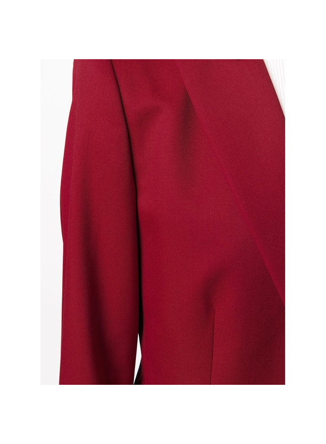 Single Breasted Blazer Jacket in Wool in Bordeaux