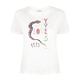 Crew Neck T-Shirt Love Yves Print in Cotton