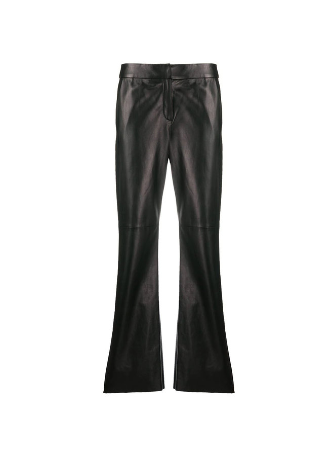 Straight Leg Pants in Leather in Black