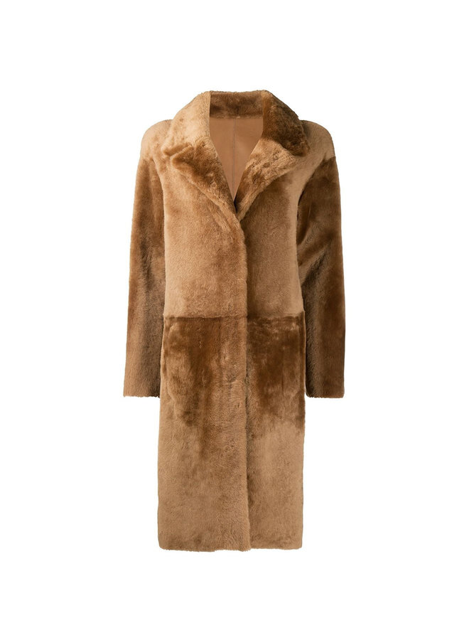 Long Coat in Textured Shearling