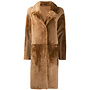 Long Coat in Textured Shearling in Wood