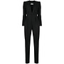 Full Length Deep V-neck Tailored Jumpsuit in Black