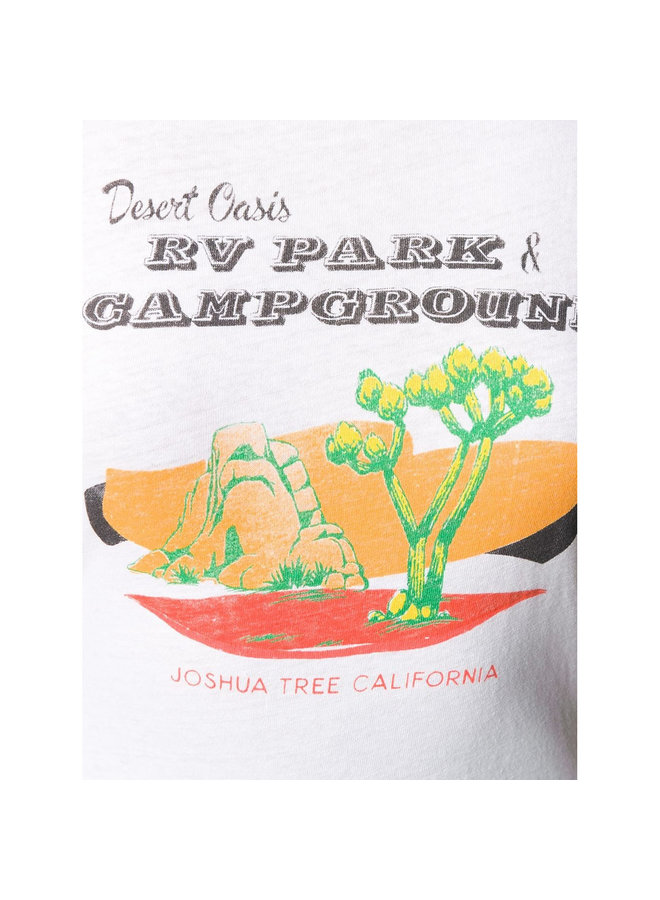 Desert Oasis Graphic Print T-shirt in Cotton in White