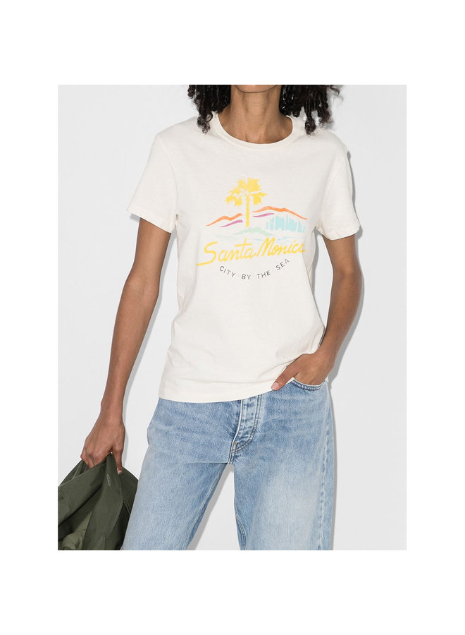 City By The Sea Graphic Print T-shirt in Cotton in White
