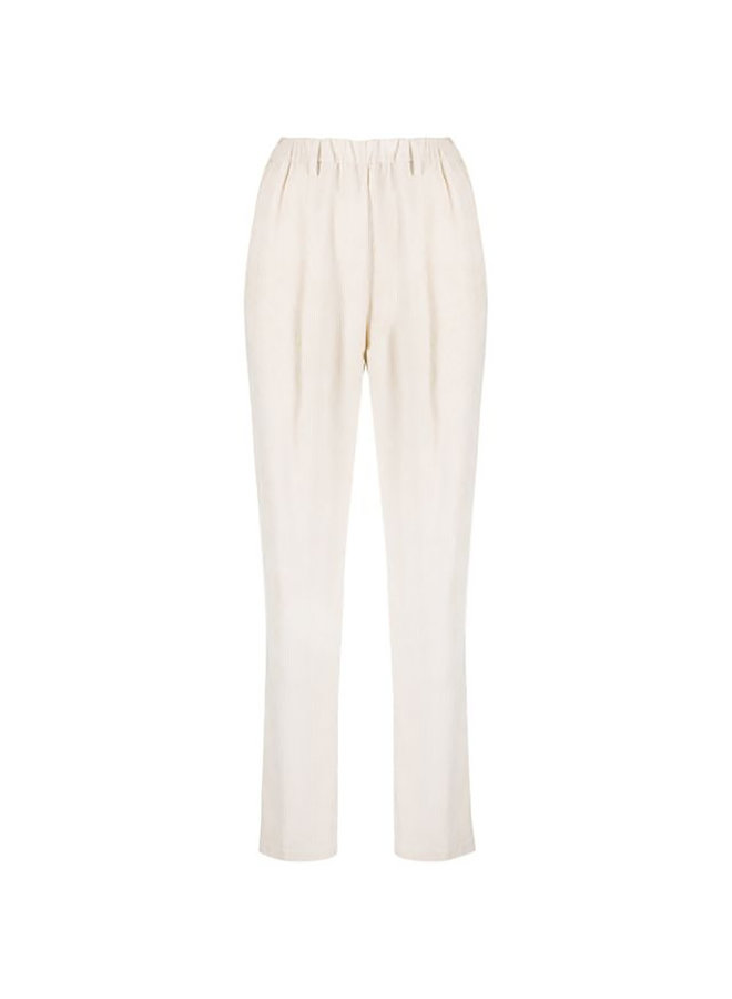 Straight Leg Pants with Elastic Waist in Corduroy