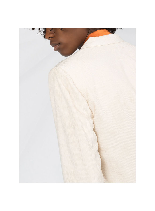 Fitted Blazer Jacket in Corduroy in Butter