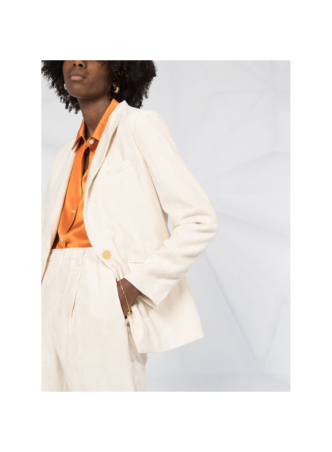 Fitted Blazer Jacket in Corduroy in Butter