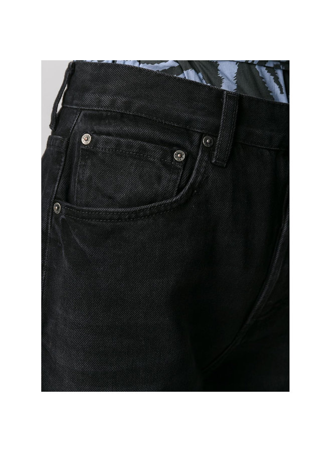 High Waisted Straight Leg Jeans in Black