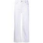 High Waisted Cropped Flare Jeans in White