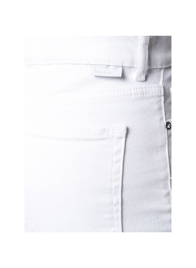 High Waisted Cropped Flare Jeans in White