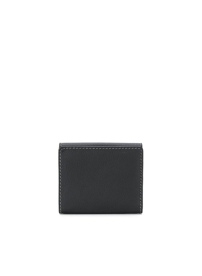 Small Marcie Flap Wallet in Leather in Black
