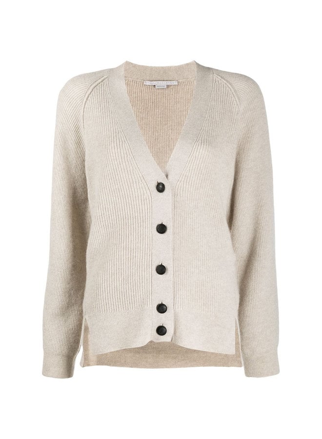 Ribbed Cardigan in Wool