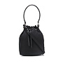 Logo Stripe Small Bucket Bag in Black