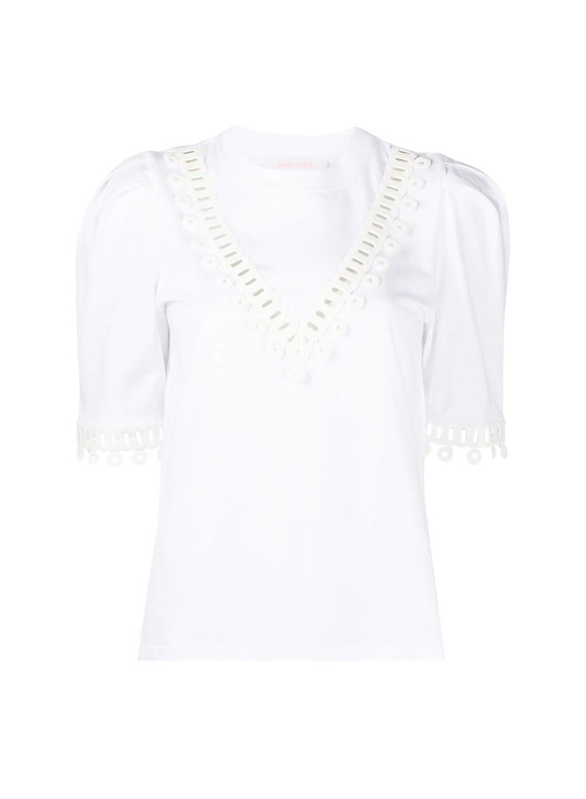Short Sleeve T-shirt Embroidered in Cotton