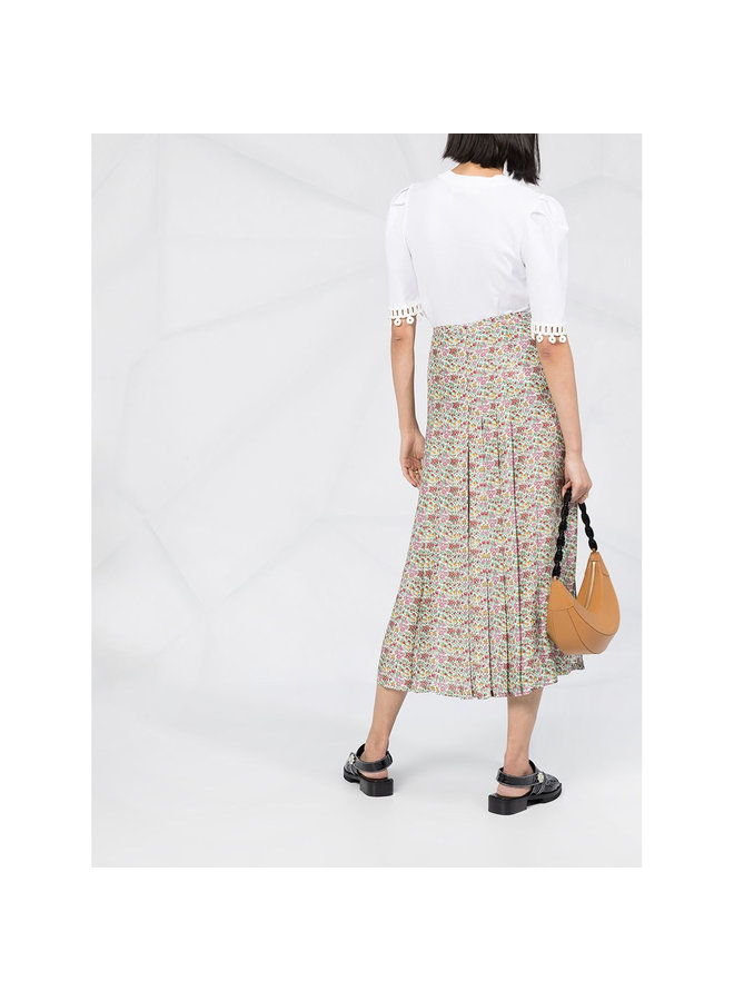 Short Sleeve T-shirt Embroidered in Cotton in White