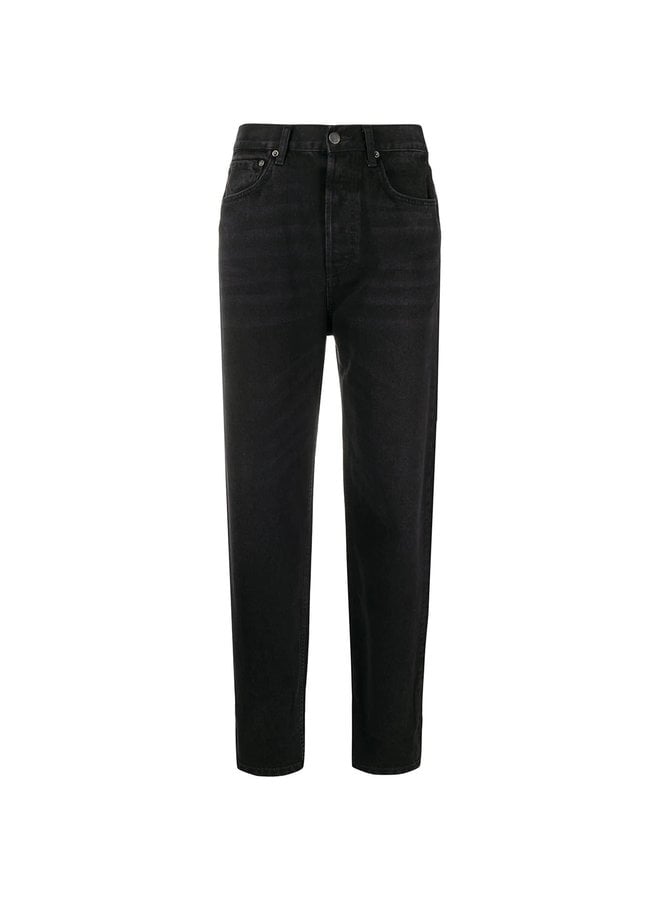 High Waisted Straight Leg Jeans in Black