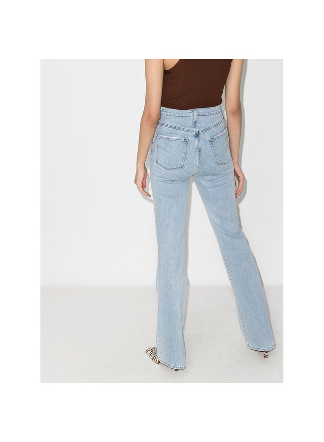 Runway High Rise Flared Jeans in Light Blue