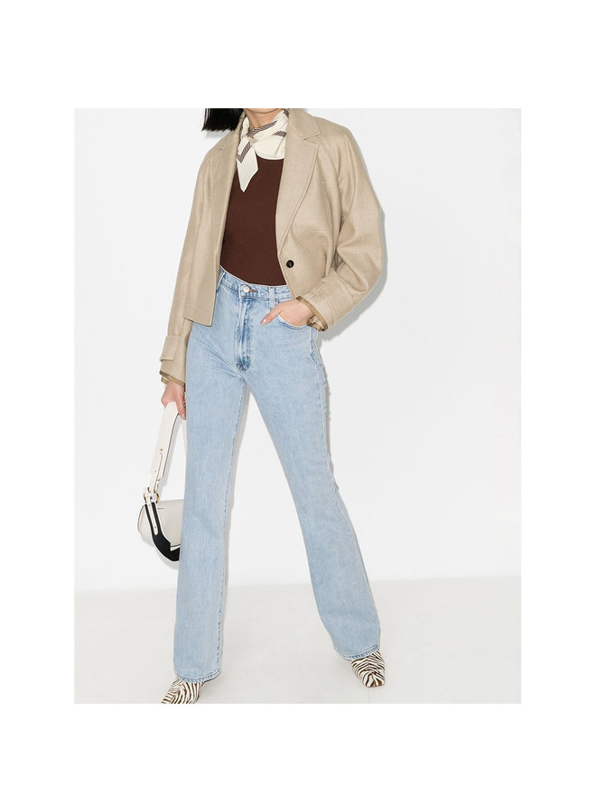 Runway High Rise Flared Jeans in Light Blue