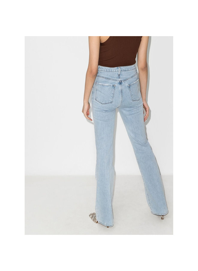 Runway High Rise Flared Jeans in Light Blue