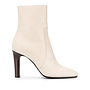 Jane Low Booties in Leather in Pearl
