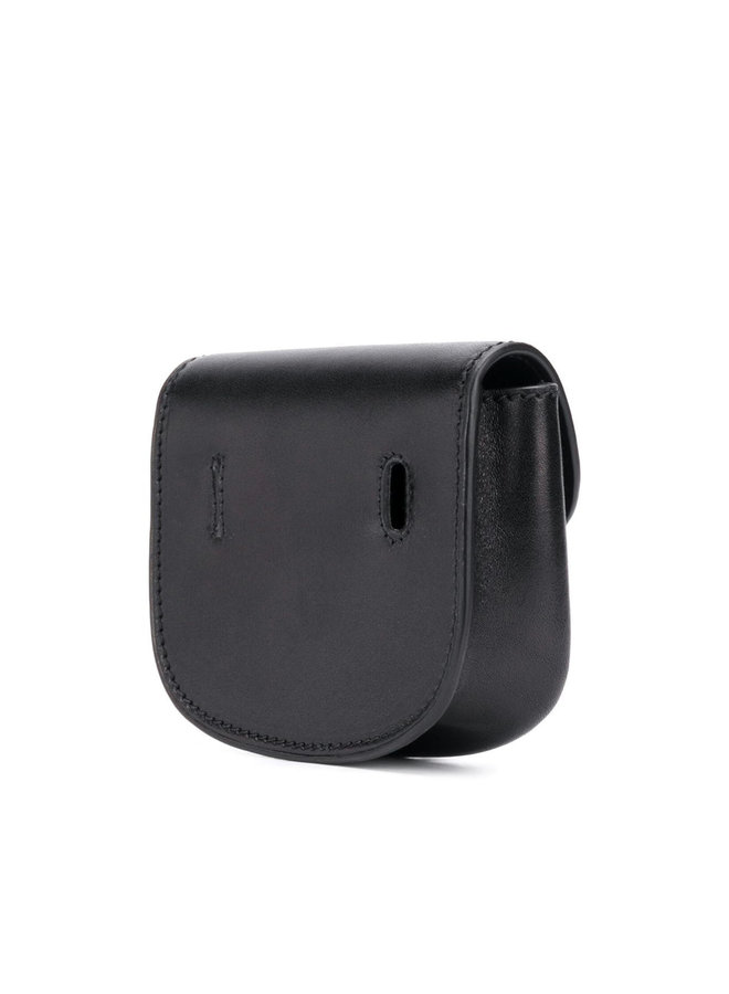 Kaia Belt Bag in Leather in Black/Gold