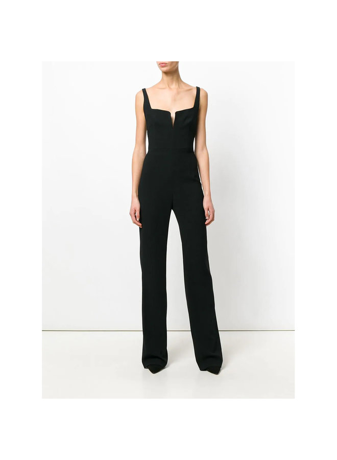 Corset V-back Jumpsuit in Black