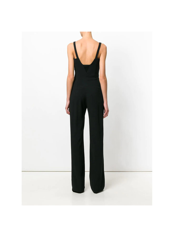 Corset V-back Jumpsuit in Black