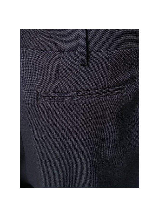 Tailored Cut High Waist Trousers in Wool In Ink Blue