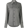 Chest Flap Pockets Shirt in Wool Blend in Melange Grey