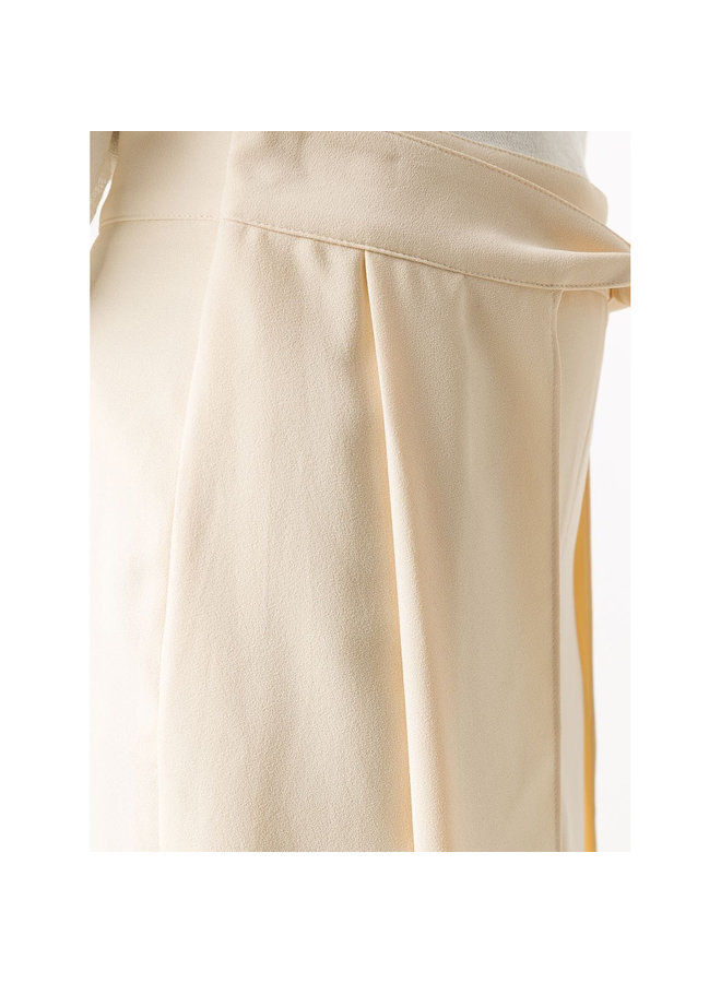 Wide Leg Cropped Tailored Trousers in Beige