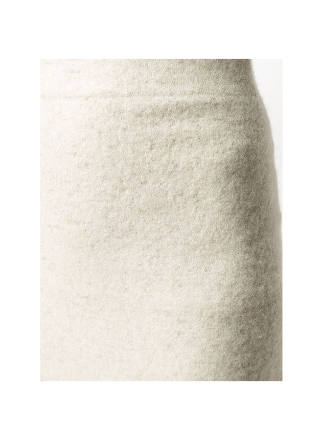 High-waist Midi Flared Skirt in Stretch Cashmere in Ivory
