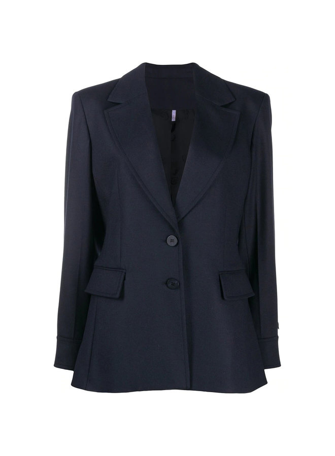 Tailored Blazer Jacket in Stretch Virgin Wool in Blue