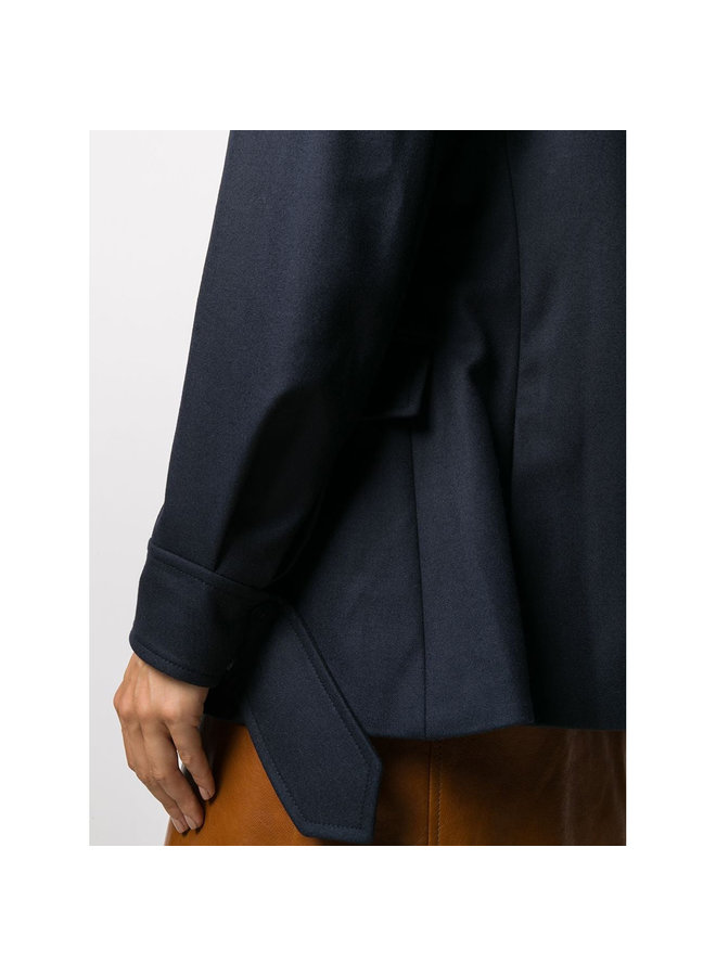 Tailored Blazer Jacket in Stretch Virgin Wool in Blue
