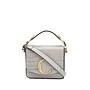 Crocodile Embossed C mini Bag in Stormy Grey