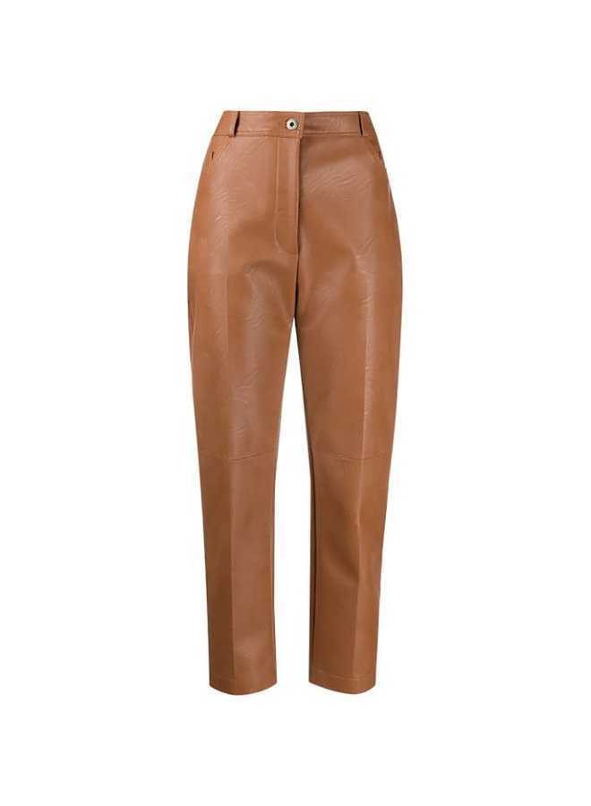 High Rise Faux-leather Trousers