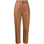 High Rise Faux-leather Trousers in Toffee Brown