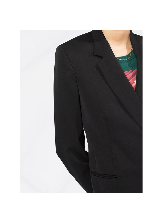 Double-breasted Blazer in Wool in Black