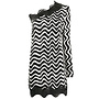 One-shoulder Swirl Print Dress in Black/Ivory