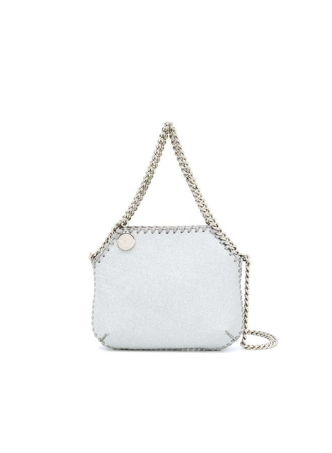 3 Chain Mini Falabella Shoulder Bag in Silver