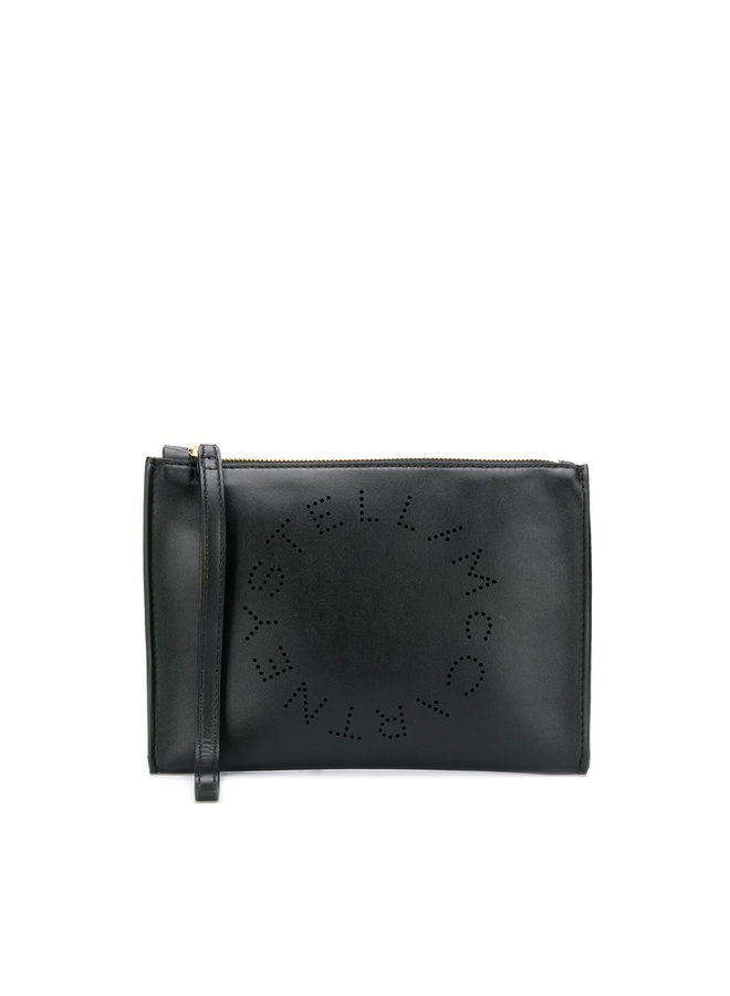 Stella Logo Clutch Bag in Black